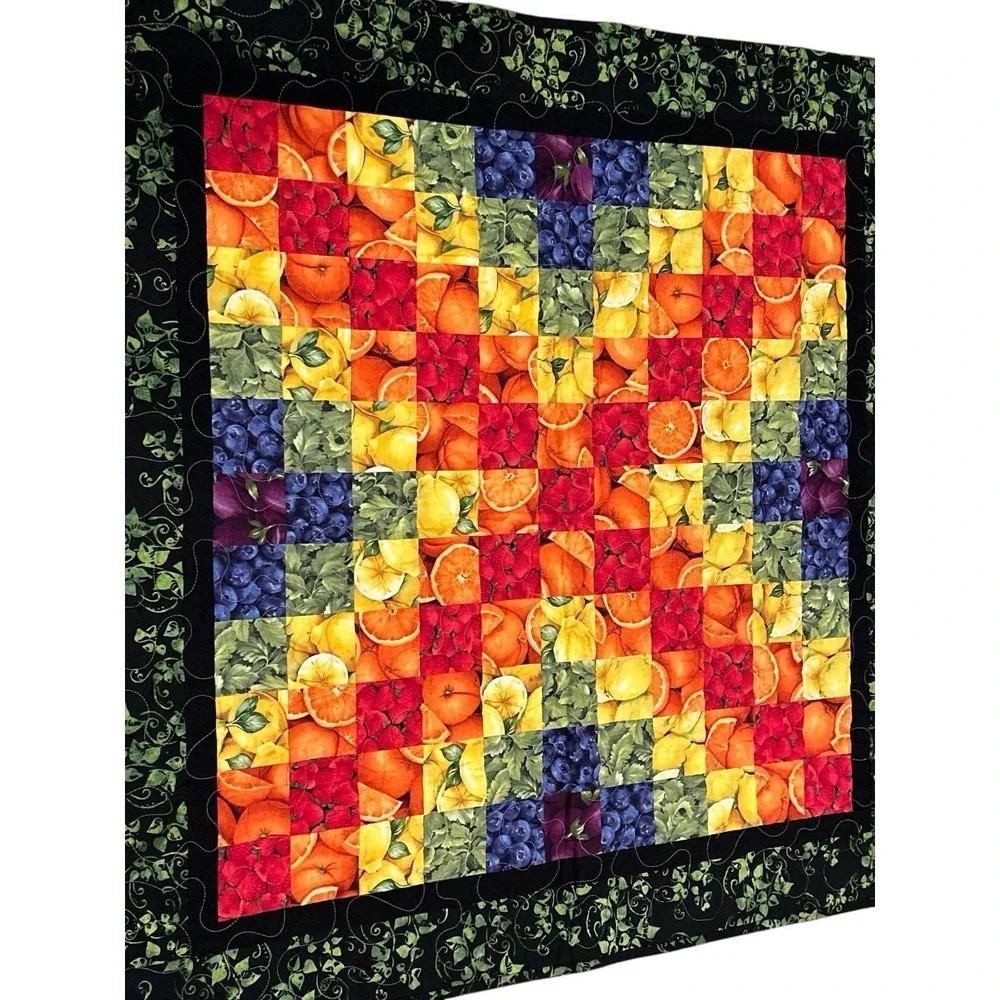Handmade Quilted Patchwork Wall Hanging Fruit Themed‎ Lemons Oranges 35